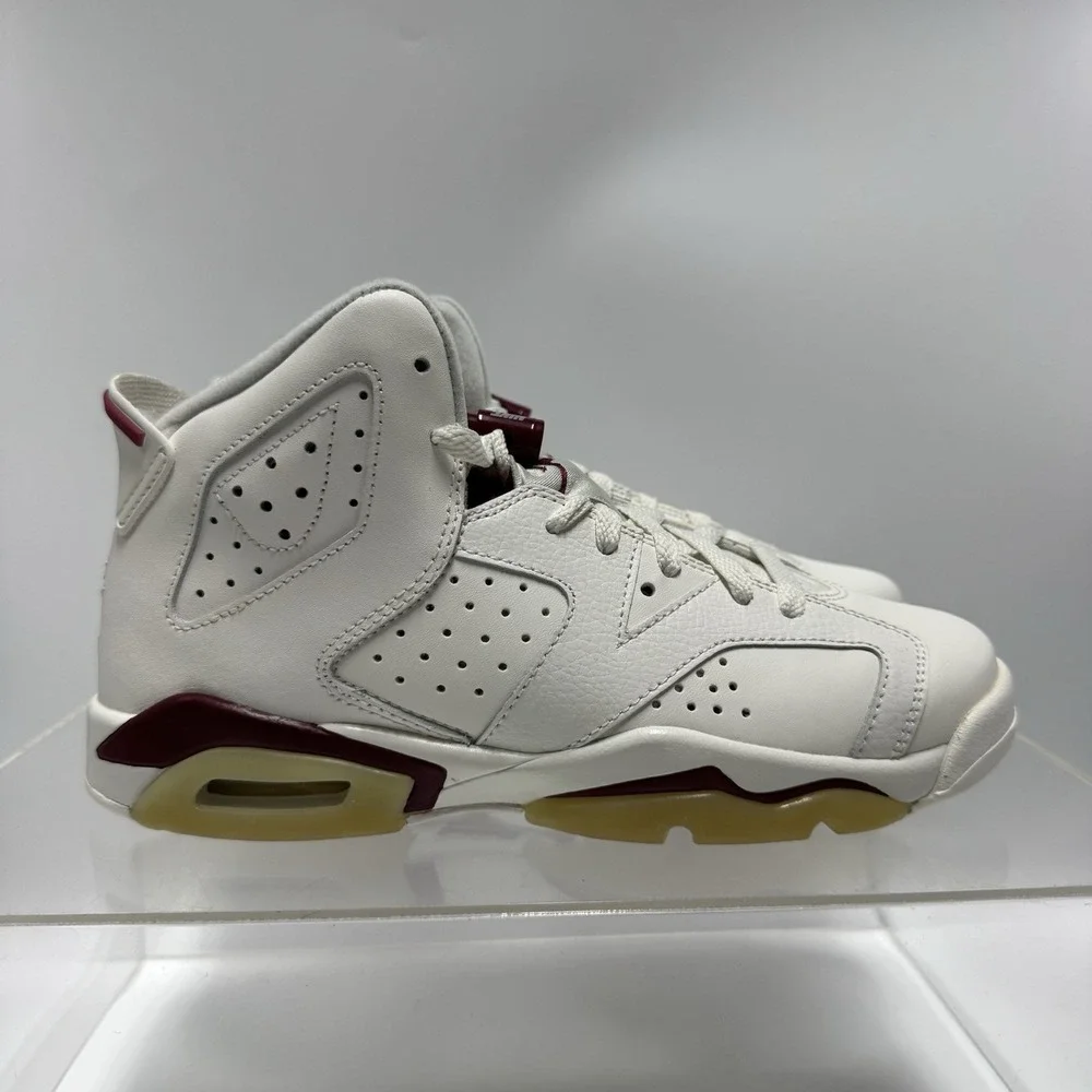Brand New Air Jordan 6 VI Retro OG BG Off White/New Maroon 836342-115 Size 6.5 Y